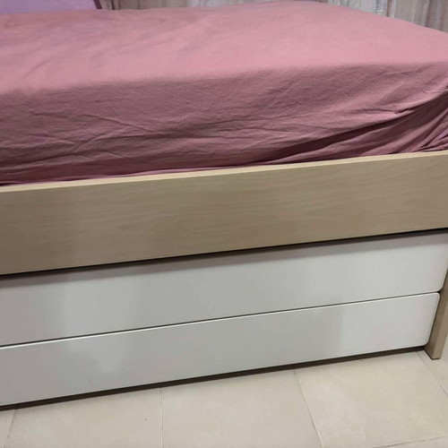 IKEA SLAKT bed used with trundle and storage space