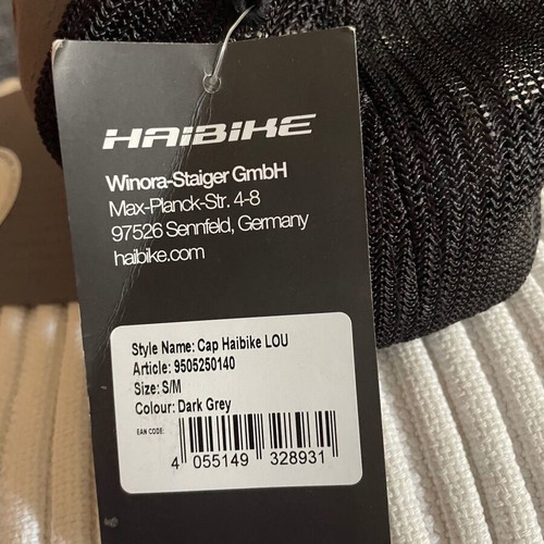 Haibike men's hat new, size S/M, dark grey/black