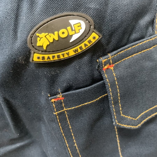 B-Wolf Safety Work Pants, Dark Blue, Size L, 100% Cotton, New