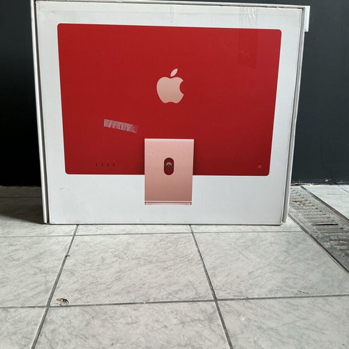 iMac box used with red back for iMac 24