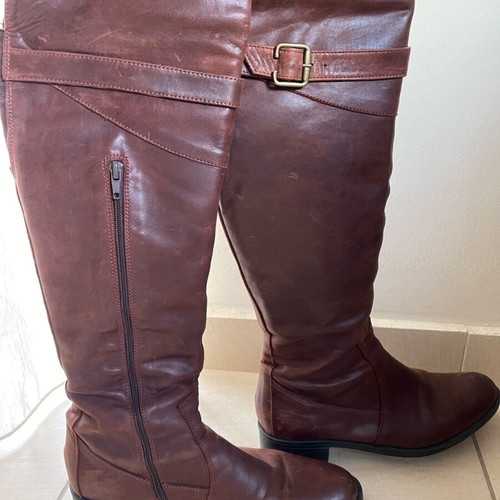 Rollini leather brown over-the-knee boots like new, size 39