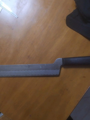 Solingen cheese knife used, German, inox 25cm blade