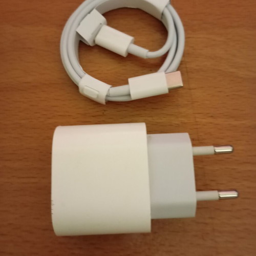 Apple charger with USB-C adapter and original cable