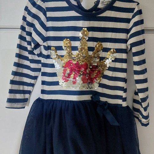 Breeze girls dress like new, size 2-3 years, white and blue