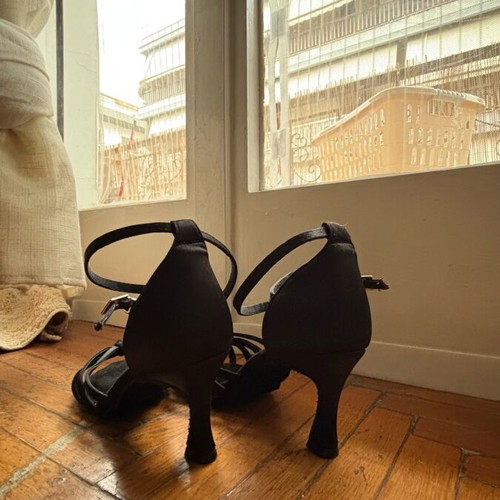 Latin shoes black, 7.5 cm heel, like new, size 38