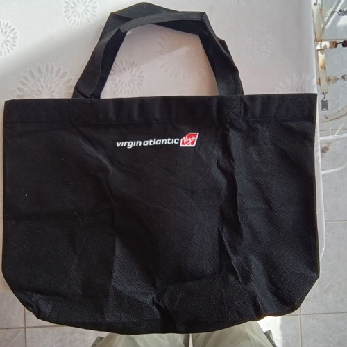 Virgin Atlantic Airways fabric shopping bag brand new unused black
