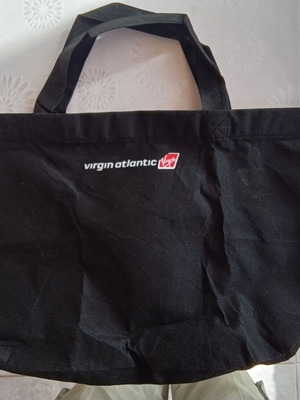 Virgin Atlantic Airways fabric shopping bag brand new unused black