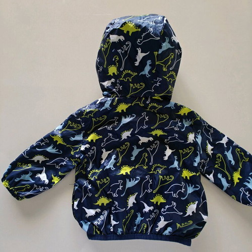 Prenatal windbreaker jacket for boy 3-6 months like new, blue with dinosaurs