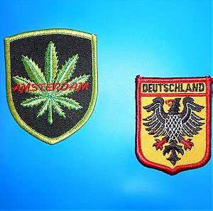 2 Σήματα Κεντημένα Στολής, Ένα με τον Αετό Γερμανίας & Ένα Amsterdam Marijuana Patch. (Μαζί & τα 2).