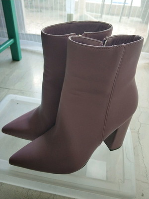 Synthetic leather boots size 38 like new, pink