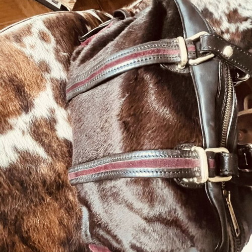 Dsquared2 βιντατζ δερμάτινη γυναικεία τσάντα σαν καινούργιο, καφέ και μπορντό