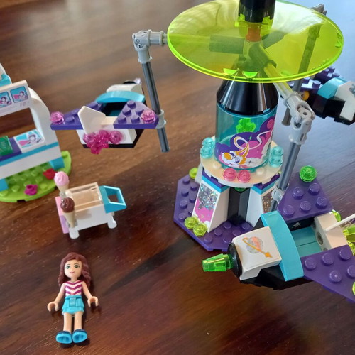 Lego Friends Amusement Park Space Ride carousel used, set 41128 with manual