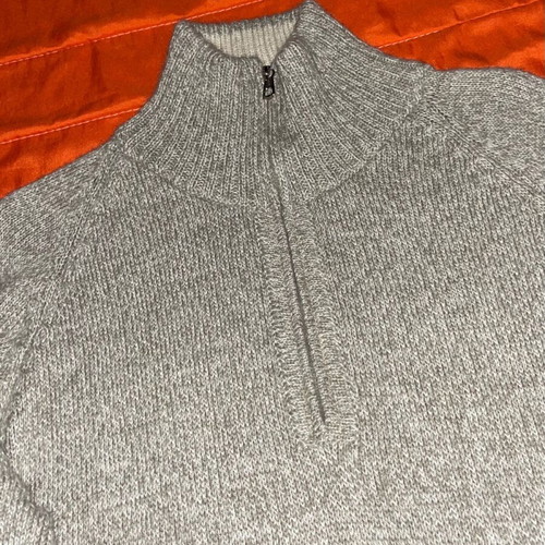 Neyra Collection Baby Alpaca Quarter Zip Sweater, beige, size L