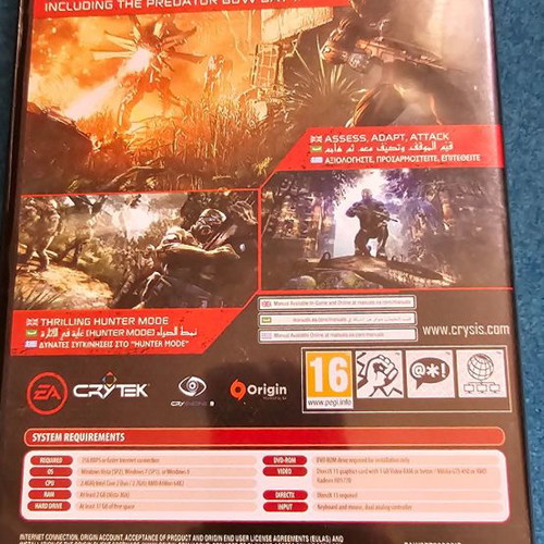 Crysis 3 PC used, hard copy