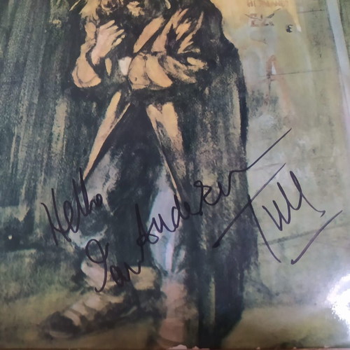 Jethro Tull Aqualung LP signed by Ian Anderson used, rock