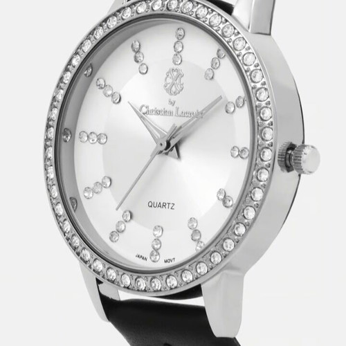 Christian Lacroix women's watch new with black leather strap