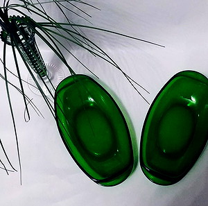 Ζευγάρι πιάτα/ραβιέρες Vereco emerald green France 60'.