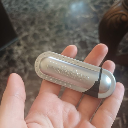 Marlboro collectible metal lighter with flip-top