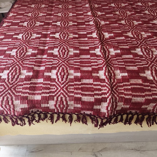 Vintage handmade wool blanket 204 x 153 cm, like new