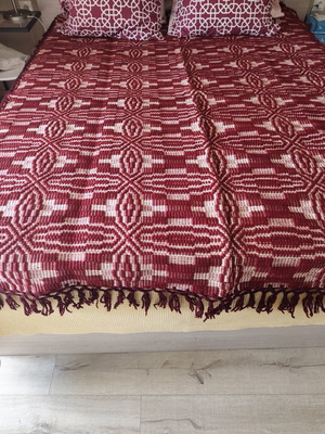 Vintage handmade wool blanket 204 x 153 cm, like new