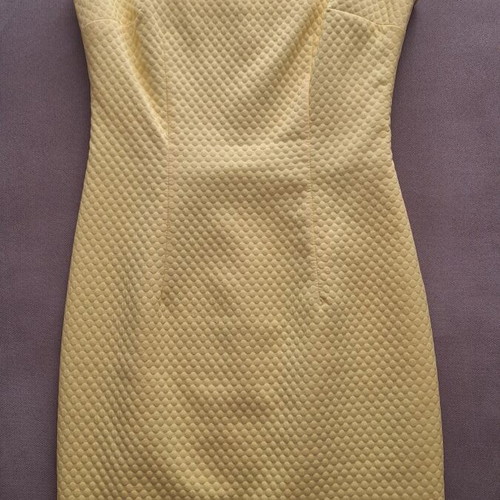 Toi&Moi mini dress with embossed pattern, size S, yellow