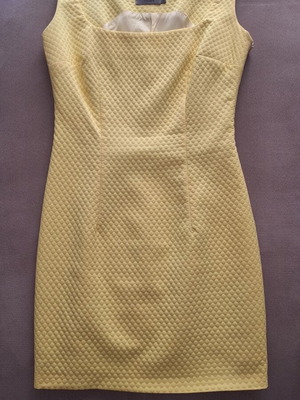 Toi&Moi mini dress with embossed pattern, size S, yellow