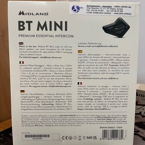 Midland BT mini C1410 new motorcycle Bluetooth intercom
