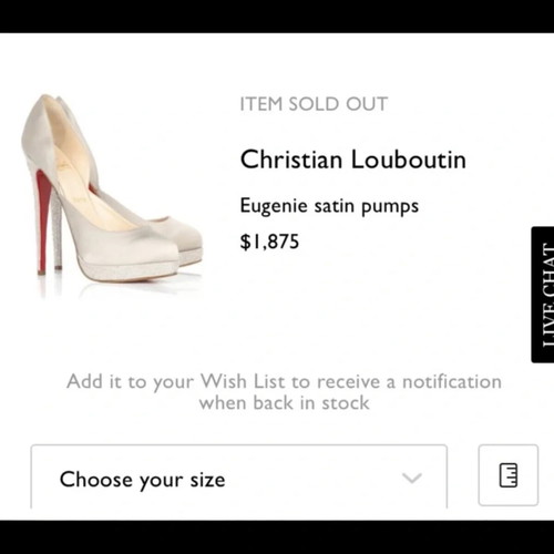 Christian Louboutin women's ivory satin high heels with Swarovski crystals