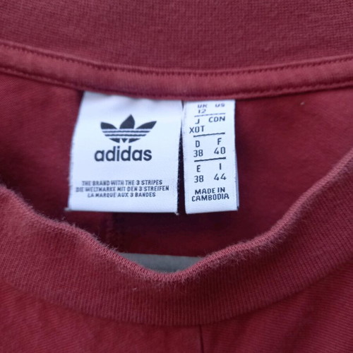 Adidas T-shirt women's used, size M, beige-red