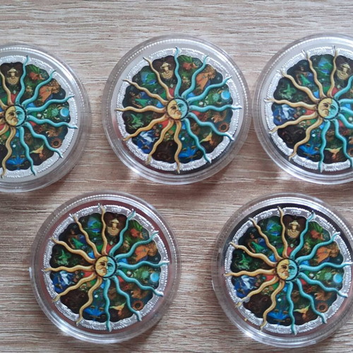 Zodiac cycle commemorative medals new, pack of 5