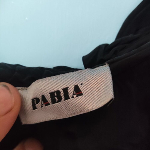 PABIA Black Women's Blouse with Ruffles and Puff Sleeves Like New