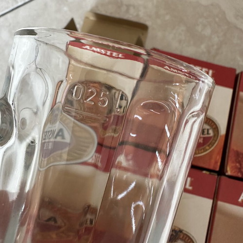 Amstel Beer Glasses Set of 6 250ml New with Boxes