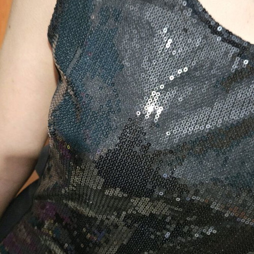 Black dress with sequins like new, size S