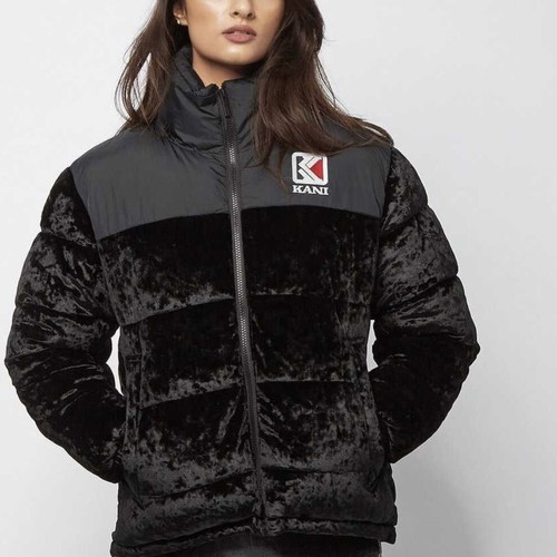 Karl Kani Retro Velvet Puffer Jacket new, women's size M, black