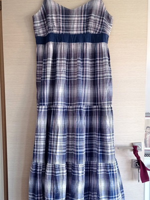 Long plaid dress with straps size Large used