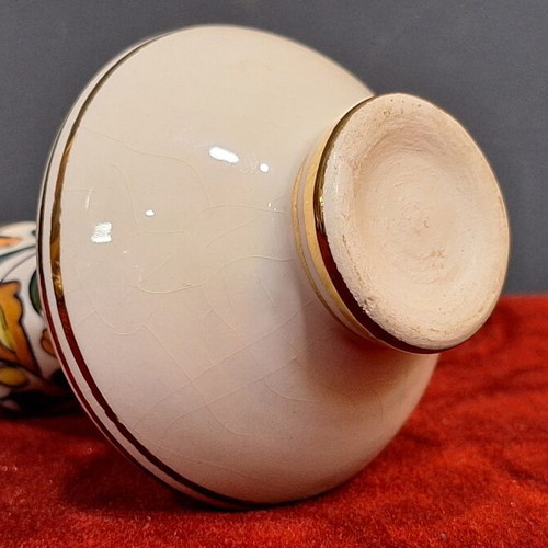 Ikaros Rodos ceramic vase used, beautiful hand-painted motifs