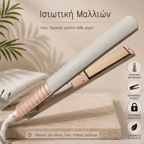 SilverCrest Hair Straightener like new, pink gold
