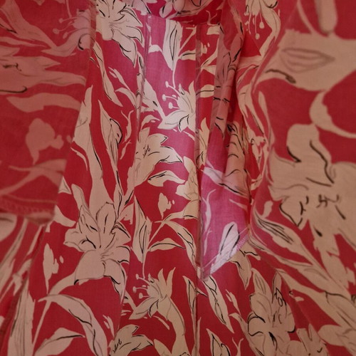 Zara dress with floral print like new, size M, white and pink