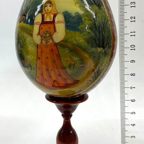 Artistic Easter egg "Girl with a basket of Easter eggs" new