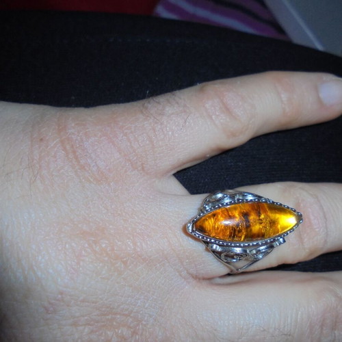 Antique Baltic amber jewelry set like new, vintage orange