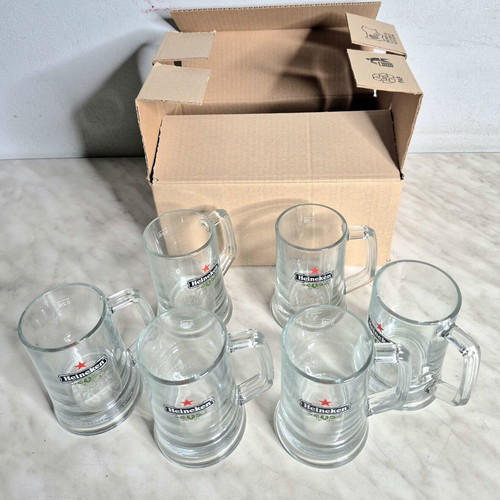 Heineken beer glass set new, pack of 6, 25 cl