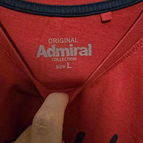 Admiral men's t-shirt used, red, size L