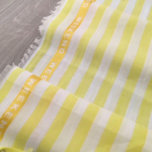 Weekend Max Mara Cotton/Linen Scarf New, White and Yellow
