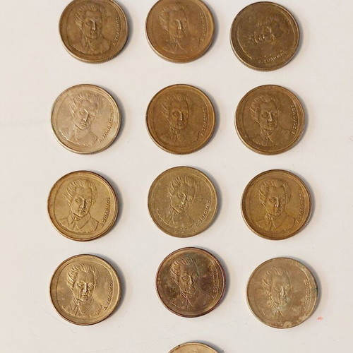 Set of 13 Greek 20 Drachma Coins Dionysios Solomos used