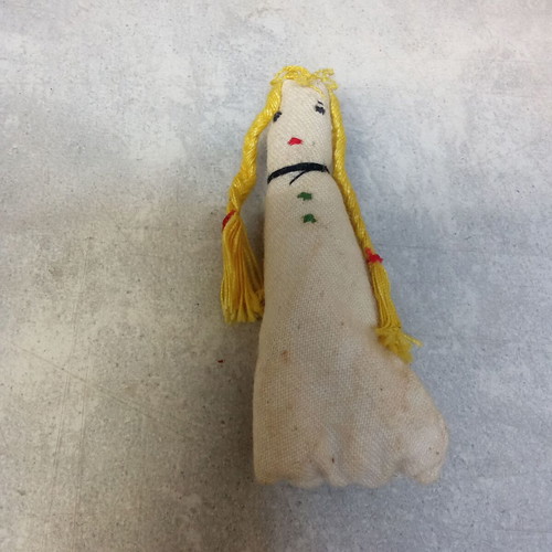 Collectible Sewing Doll used, 1970s seamstress pincushion