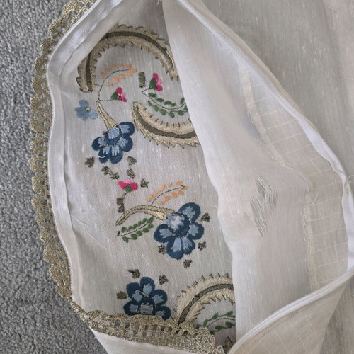 Vintage embroidered pillowcase used with golden details