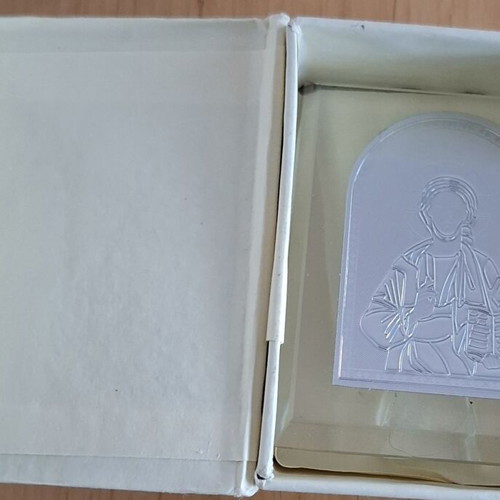 Wedding and baptism image Jesus Christ glass/silver like new
