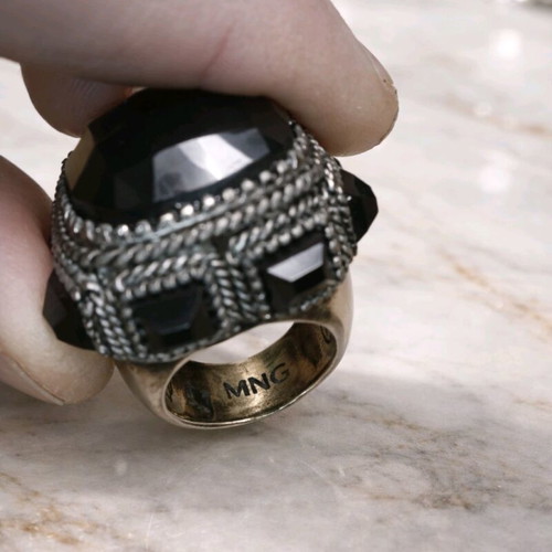 Large massive Mango women's ring used, silver