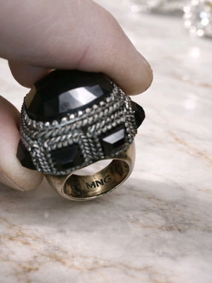 Large massive Mango women's ring used, silver