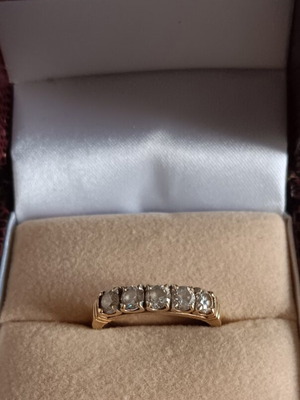 14K yellow gold zircona ring, size 48-51